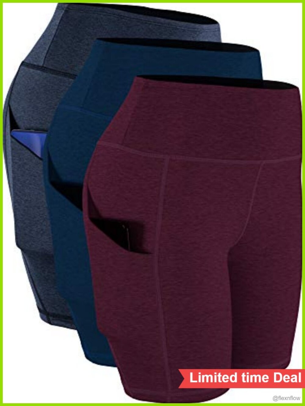 Women's High Rise Yoga Biker Shorts 7" Inseam with Pockets
